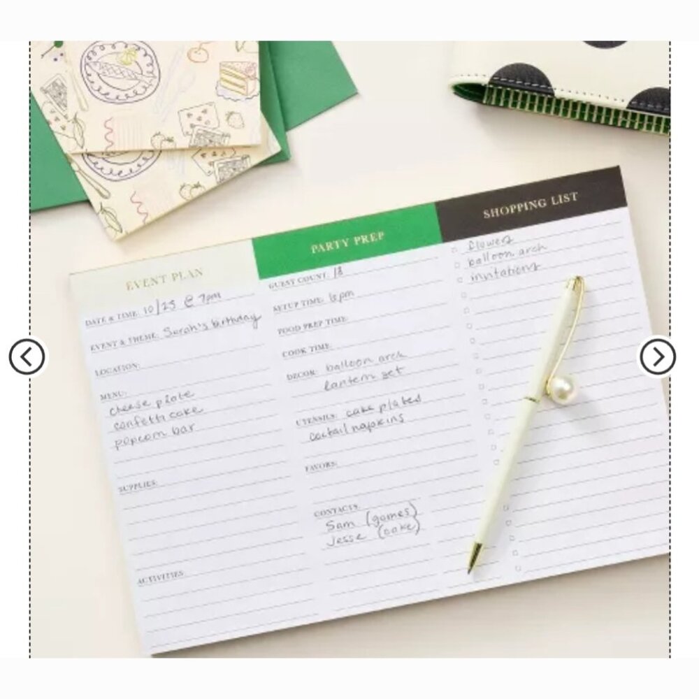KATE SPADE PLANNING PARTY NOTEPAD